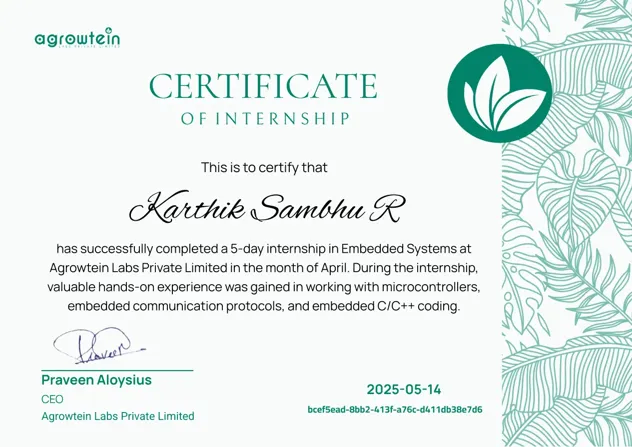 Embedded Systems Intern